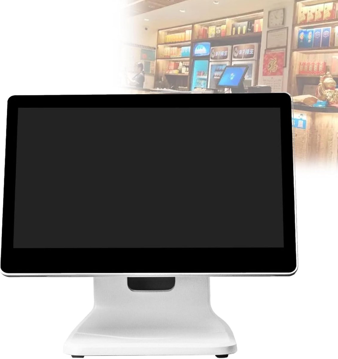 Kassamonitor Met Touchscreen - Slimme Kassa Systeem - Detailhandel En Horeca - Alles-In-ééN Ontwerp - 156 Inch Scherm - Wit