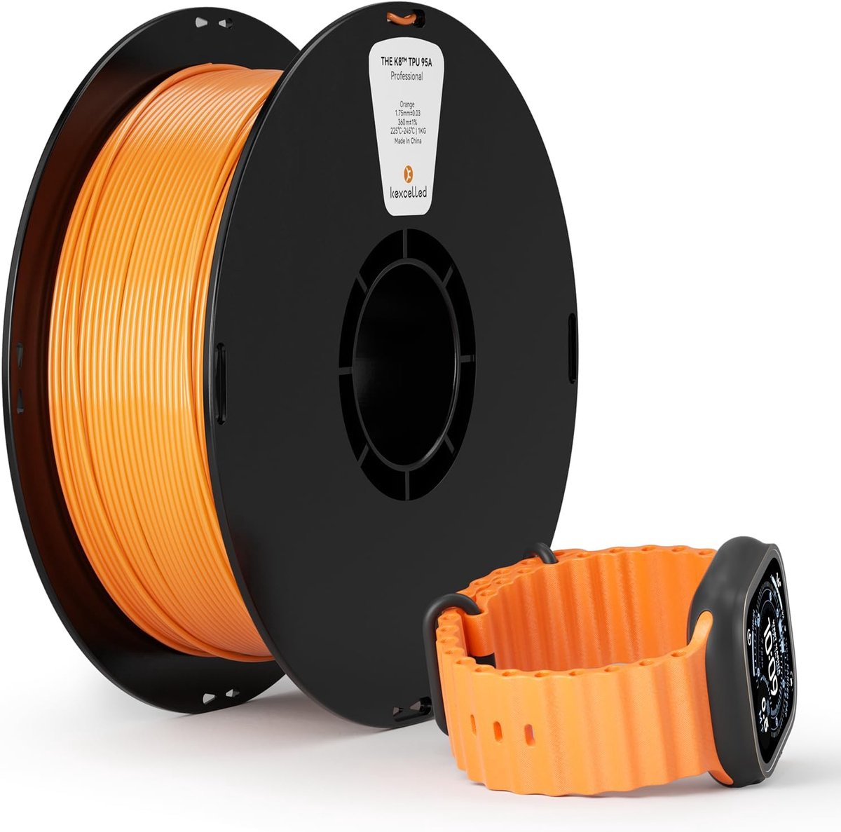 Flexibel 3D Filament - TPU Plastic - Modelbouw - Hoge Taaiheid - 175 mm 1 kg - Oranje