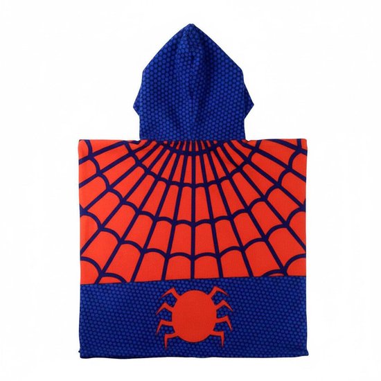 Spiderman Poncho - Kinder Strandponcho - Rood/Blauw - Polyester - Jongens van Merkloos — afbeelding 2