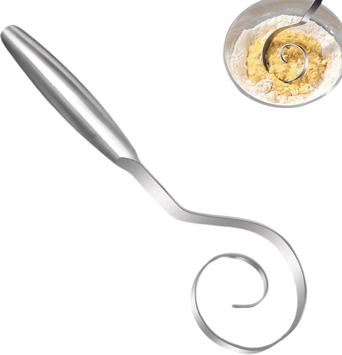 Deegklopper - Broodmenggereedschap - Bakken - Zwaar roestvrij staal - 25 cm