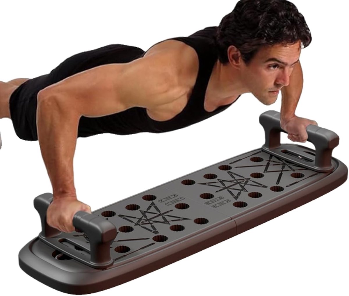 Push-Up Bord - Kracht Training - Spier Opbouw - Verstelbare Handvatten - 64x19cm