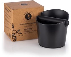 Afklopbak Koffiedik - Koffiegemalen Bak - Barista Keuken - Afneembare Klopstang - Ø 12/10 cm H 9/12 cm - Zwart