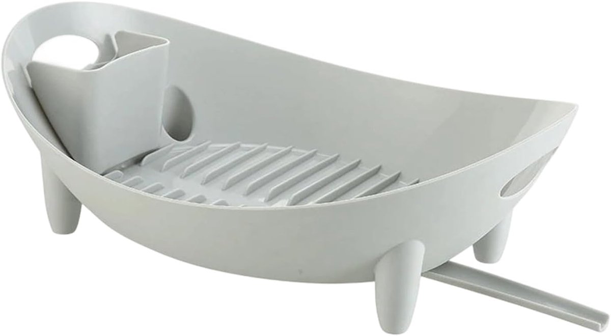 Afdruiprek Keuken - Droogrek Vaat - Aanrecht Organiseren - Met Bestekhouder - 28x14x14cm - Grijs
