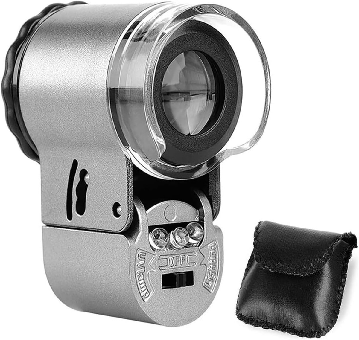 Juweliersloep - Vergrootglas Monocle - Kleine Tekst Lezen - 50x Vergroting Helder - 12mm Lens - Zwart
