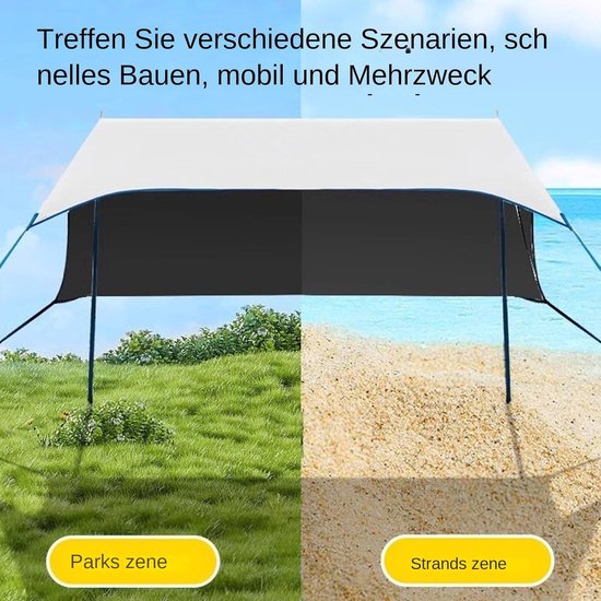 Strandtent Zonnescherm - Schaduwtent Buiten - Bescherming Tegen Zon - 210 Oxford Stof - 280x220x150cm — afbeelding 4