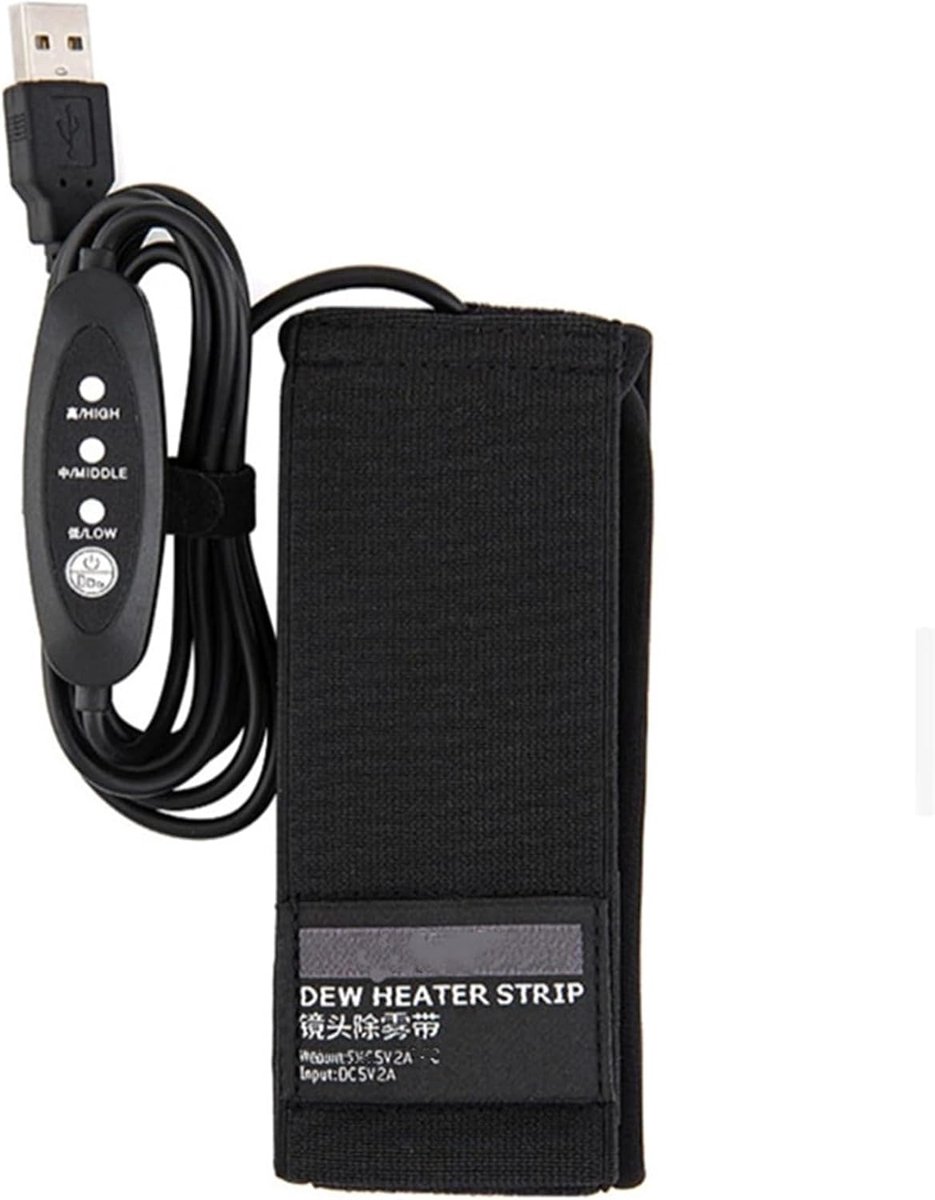 Lens Verwarming - Dauwverwarmer Strip - Fotografie Condens - 3 Warmte Instellingen - 28x6.5cm