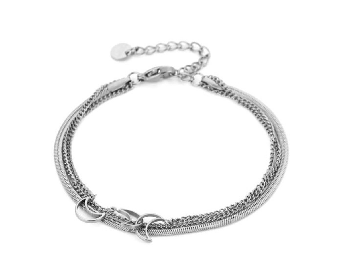 Armband met maantjes- Zilver