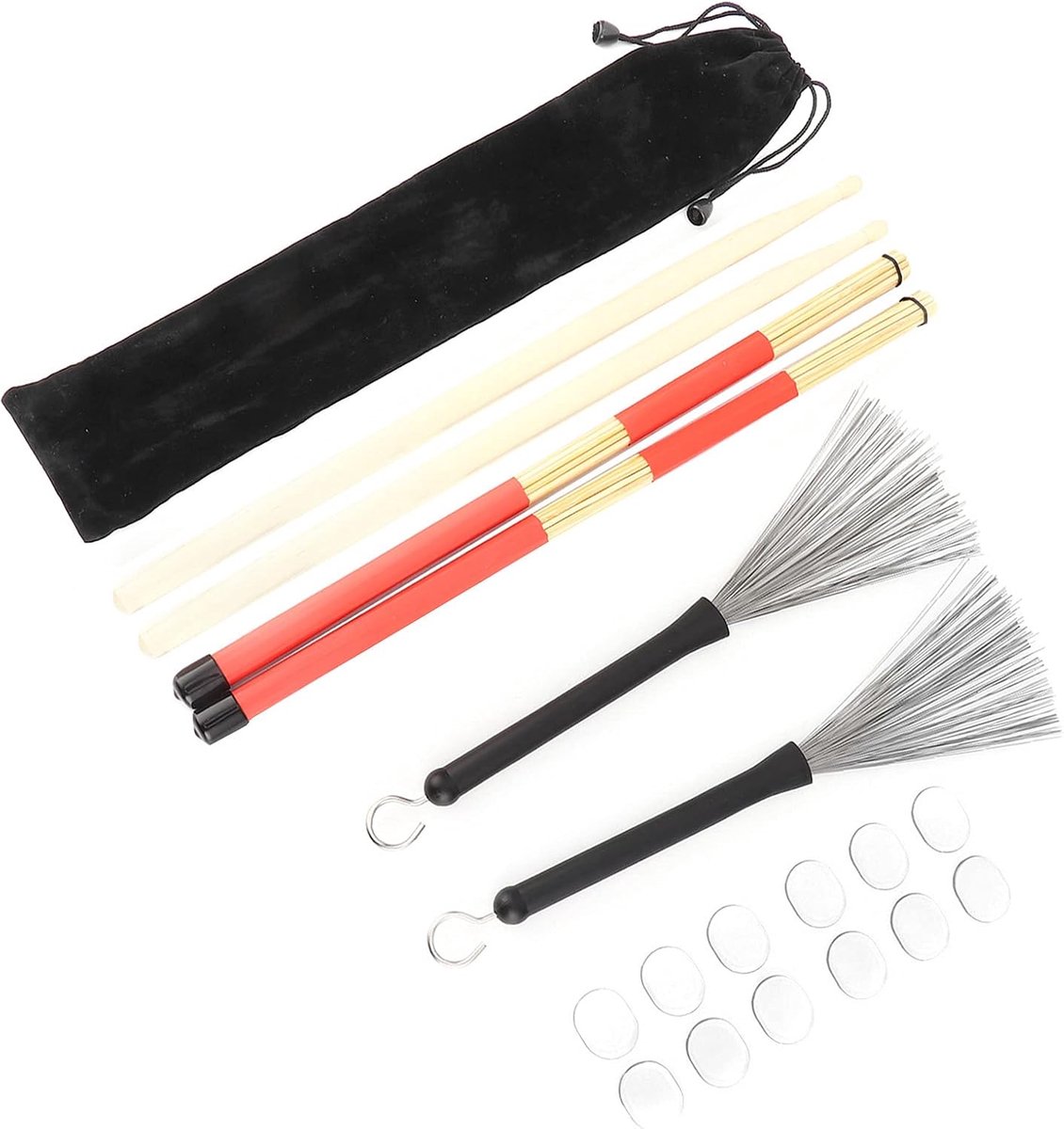 Drum Pilon Set - Percussie Accessoires - Muziek Maken - Inclusief Dempers - 42 x 7 x 4 cm