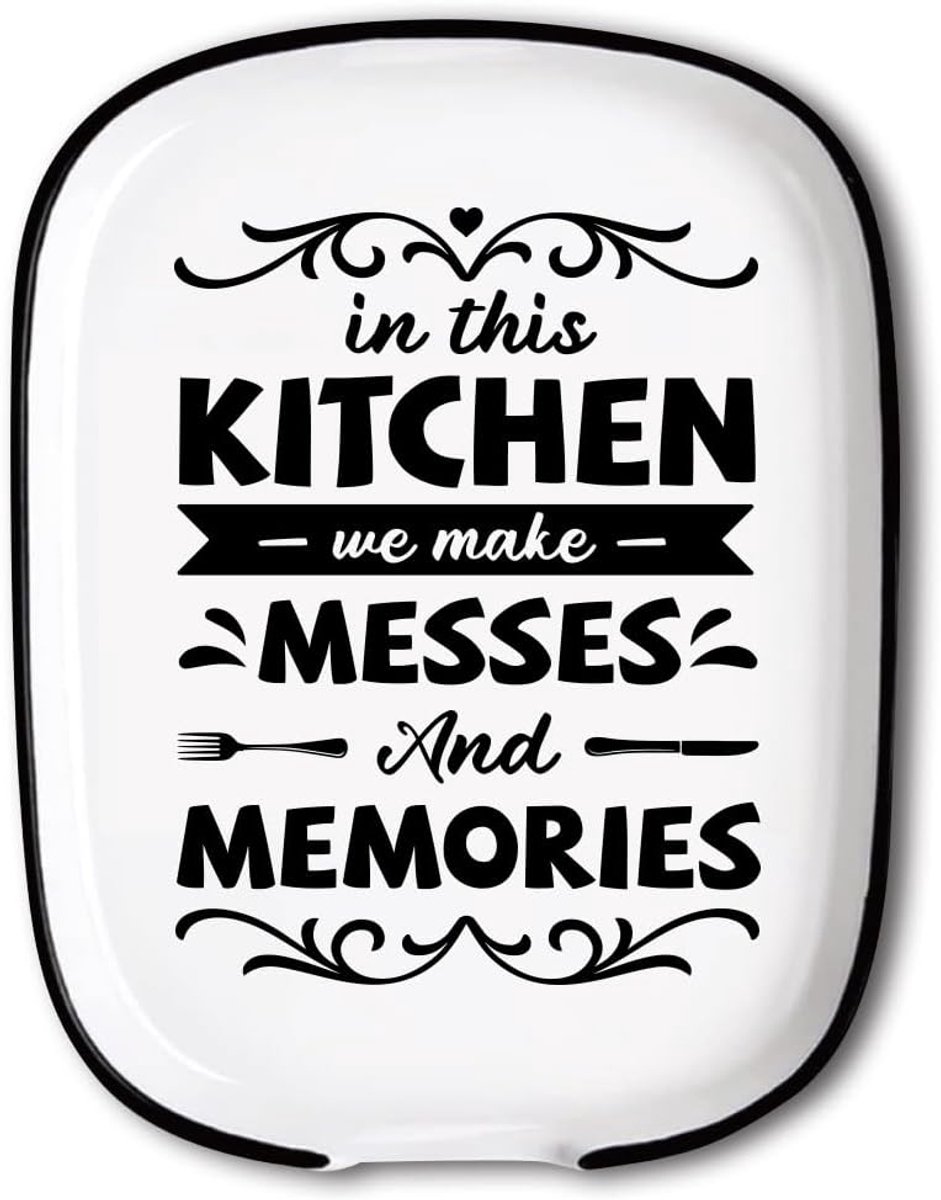 Kooklepelhouder - Scheplepelsteun - Keuken organiseren - Decoratief ontwerp - 15 x 11 cm - Wit
