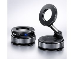Magnetische autotelefoonhouder met vacuümzuignap – 360° draaibaar & inklapbaar – Geschikt voor iPhone 12 t/m 16 – Auto, fitness & dagelijks gebruik