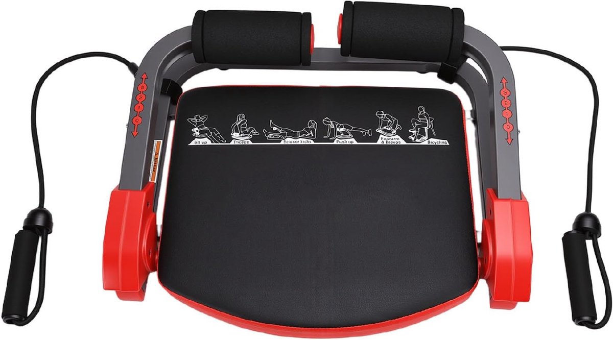 Abdominal Trainer - Buikspierbank Fitnessapparaat - Thuis Trainen - Robuust Stalen Frame - 4.8 kg - Zwart
