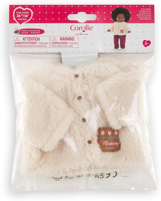 Poppenjas - Jasje Vestje - Aankleedplezier - Zacht nepbont - 36 cm pop - Lichtbruin — afbeelding 2