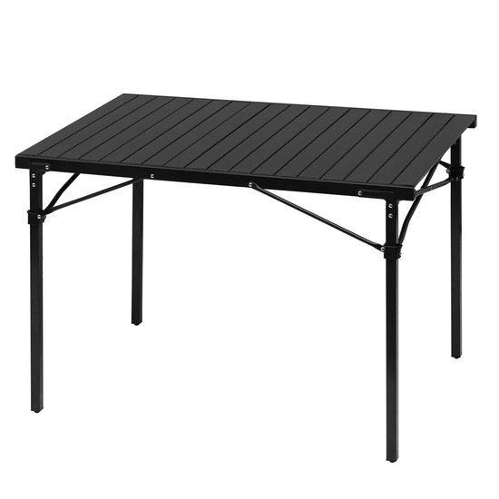 Tectake Opvouwbare Campingtafel – 75x55x68cm – Aluminium Frame, MDF-blad – Weerbestendig – Inklapbaar Tot 3cm – Lichtgewicht 2,8kg – Grijs