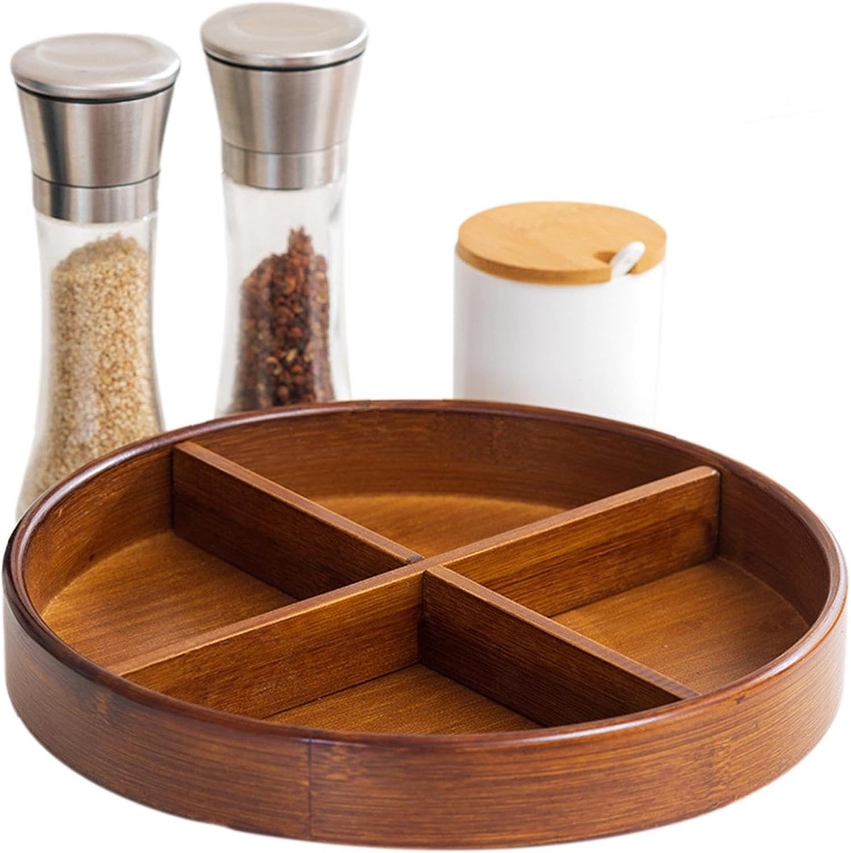 Draaibare Organizer - Platenspeler Rek - Keuken Opbergen - Met Scheidingswand - 30 cm Diameter
