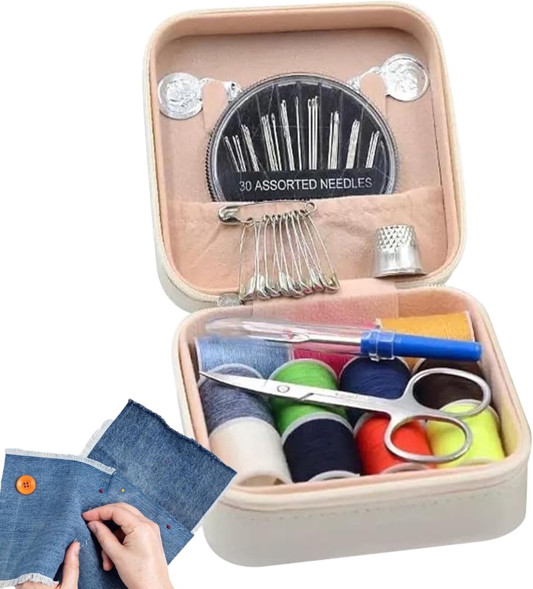 Naaigereedschap - Naaikit Borduurset - Kledingreparatie Stoffen - Complete set - 10x9.8x5 cm