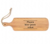 Gepersonaliseerde tapasplank - Gepersonaliseerd Cadeau - 50x14 cm - Serveerplank - Tapasplank - Eigen tekst - Persoonlijke tekst - Zelf Personaliseren - Cadeau - Gegraveerde houten borrelplank met eigen tekst