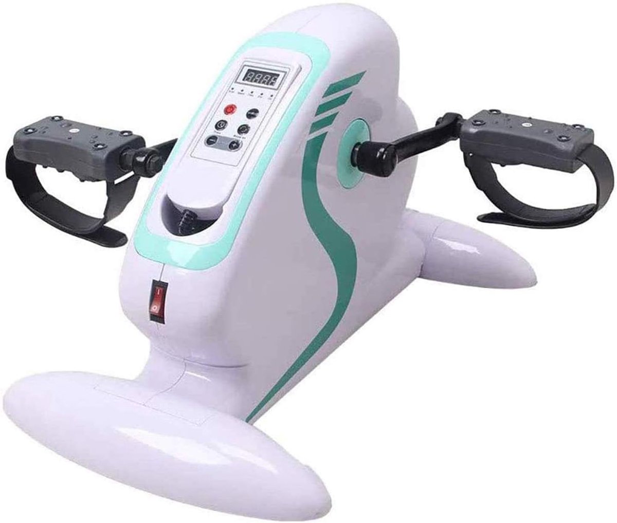 Elektrische Pedaaltrainer - Draagbare Fitness - Revalidatie Oefening - Motor Ondersteuning - 48x38x29 cm - Wit Blauw