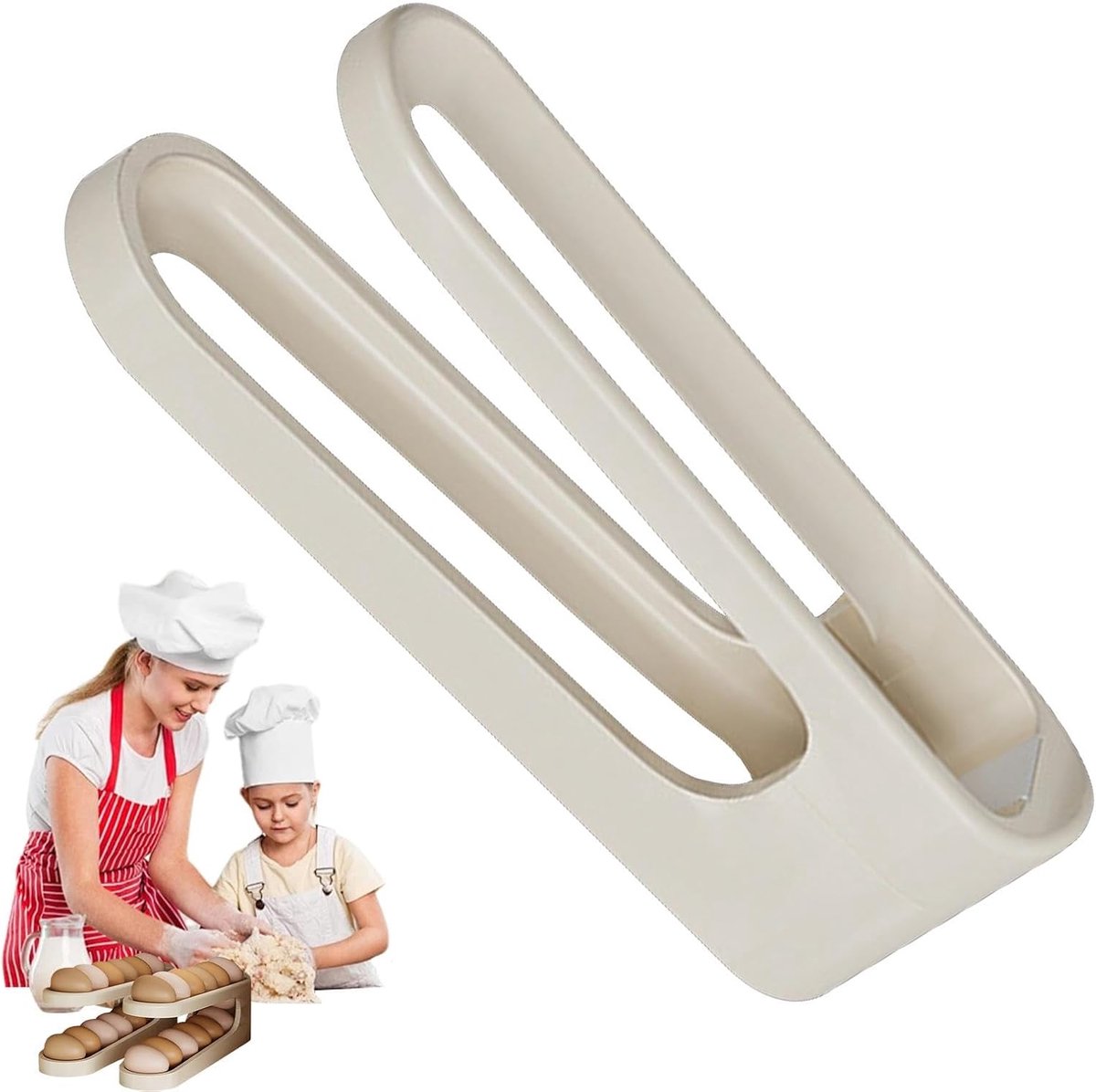 Eierdispenser - Eierhouder Koelkast - Keuken Ordenen - Oprolbaar Ontwerp - 10 x 12 x 10 cm - Wit