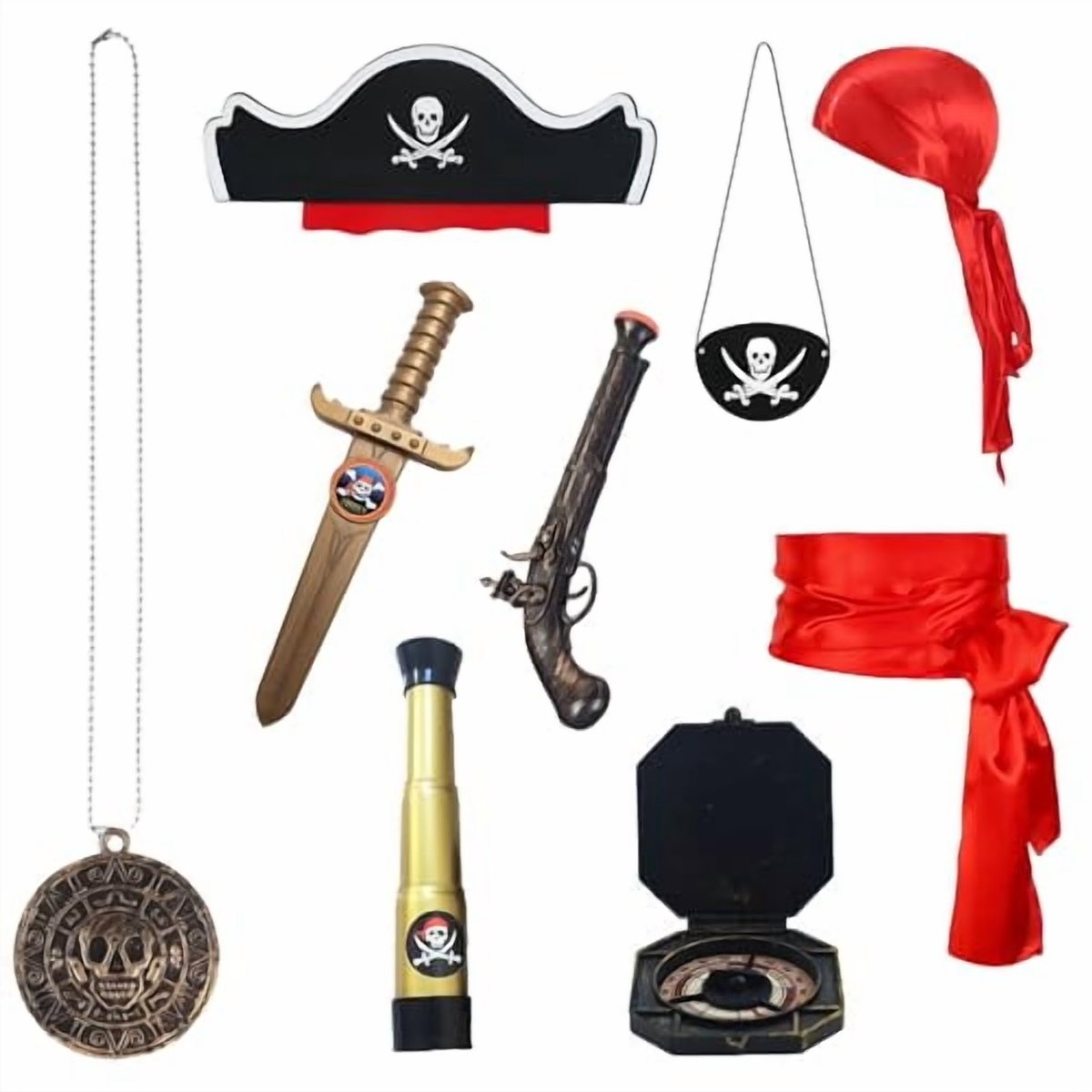Piratenaccessoires Set – 10-delige rollenspel kostuumset voor kinderen - Carnaval