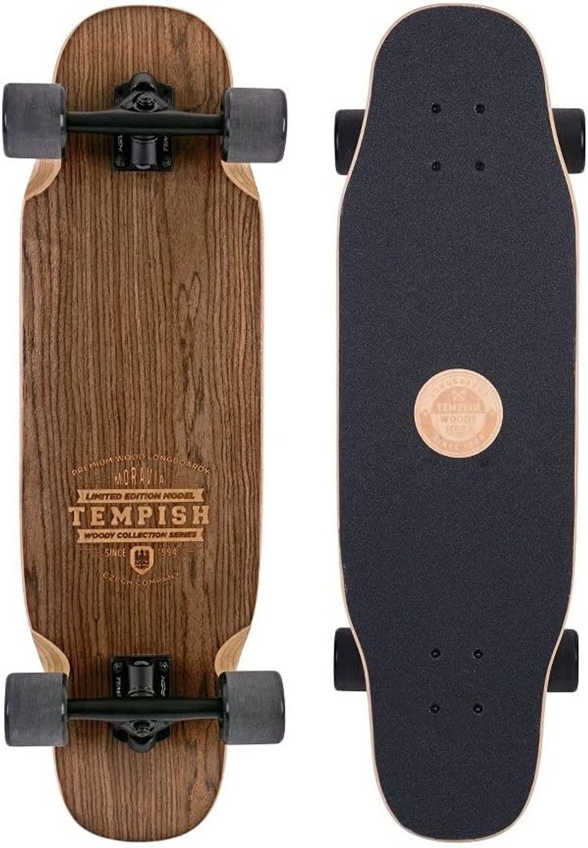 Longboard - Skateboard - Cruisen Stadsverkeer - Duurzaam Maple Hout - 24 x 69 cm - Grijs