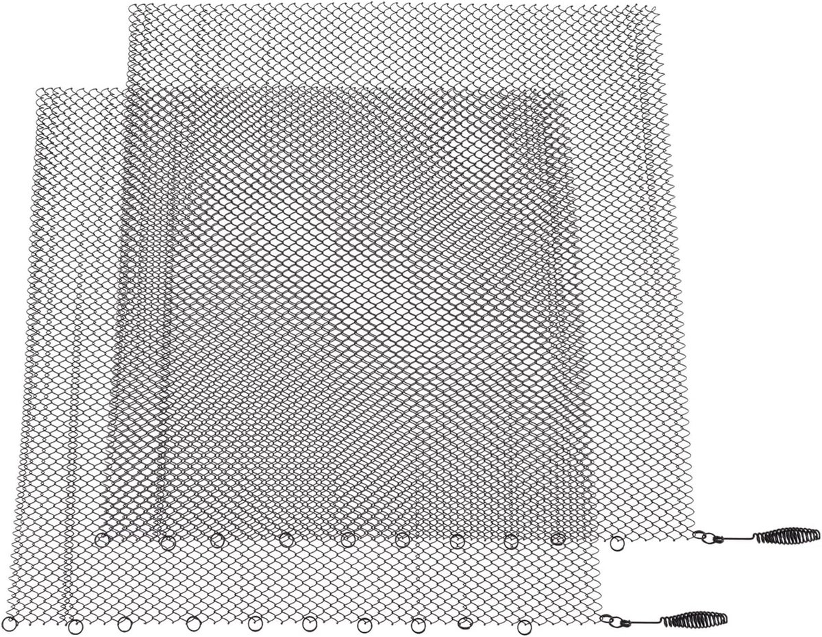Haard Gaasgordijn - Vervangingsschermen - Veilig Stoken - 2 Brede Panelen - 24x20 Inch - Zwart