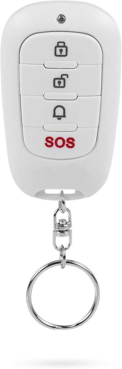 Extra Afstandsbediening - Alarm Bediening - Beveiliging Thuis - Tot 60 Meter Bereik - Compact Formaat - Wit