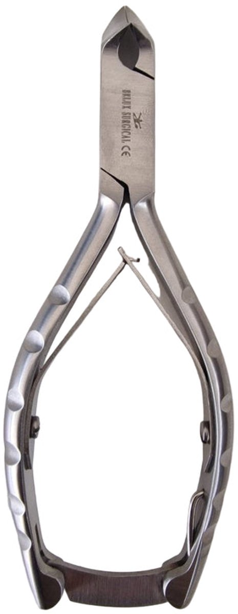 Belux Surgical Instruments - Nagelknipper - Kopknipper - Dwarssnittang voor (Harde) Teennagels, Kalknagels en Ingegroeide Nagelhoeken - Gebogen - 14 cm - RVS - Zilver
