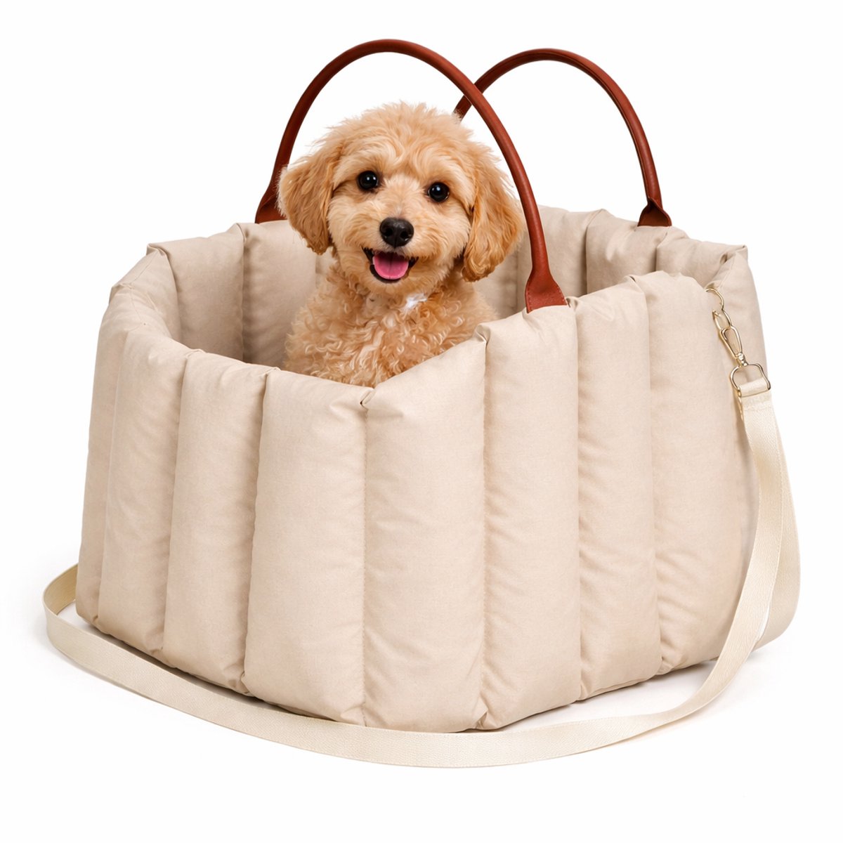 House of Balance Hondendtas - Kleine honden tot 7 kg - Light Kaki - Hondentas Auto - Draagzak Hond - Draagtas Hond - Huisdier draagtas - Maat L