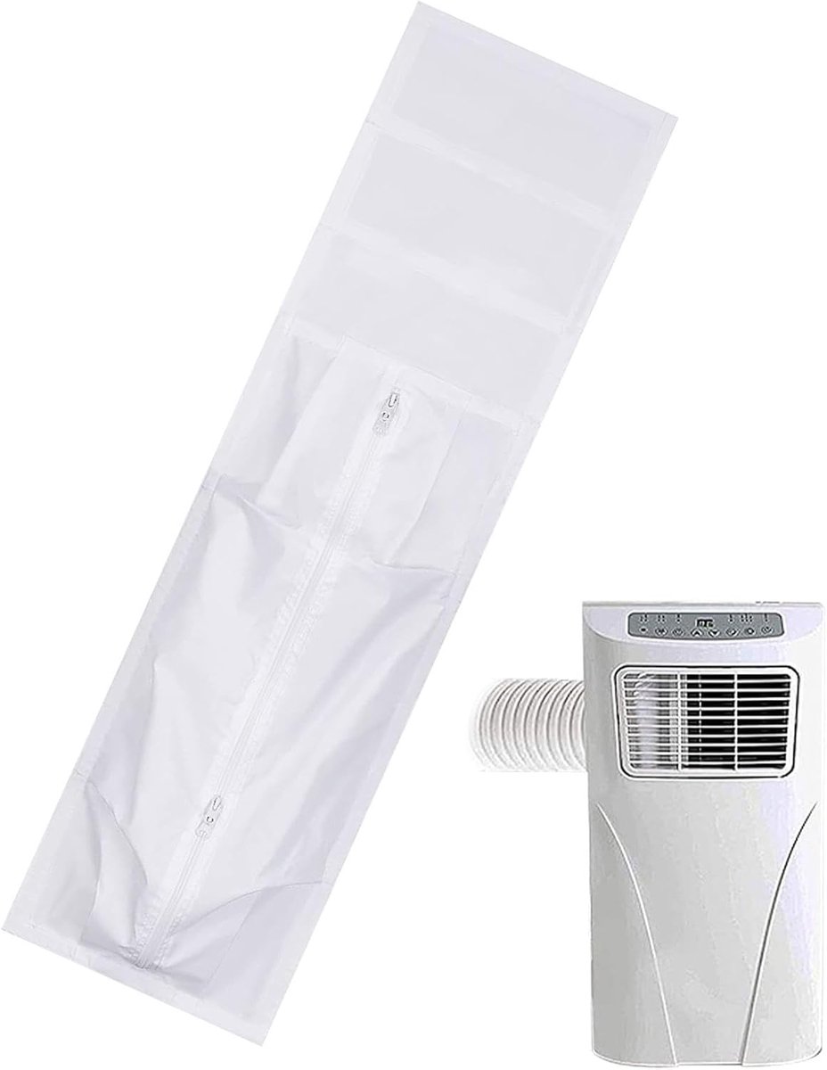 Raamafdichting Airco - Mobiele Ventilatie - Koelte Binnen - Waterdichte Stof - 92x25cm - Wit