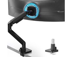 LEVANTU® Heavy Duty Monitor Arm voor - Monitorbeugel met Gasveer - Ultrawide monitor arm - Monitor beugel tot 49 inch -20 kg- Monitor standaard - Zwart Mat