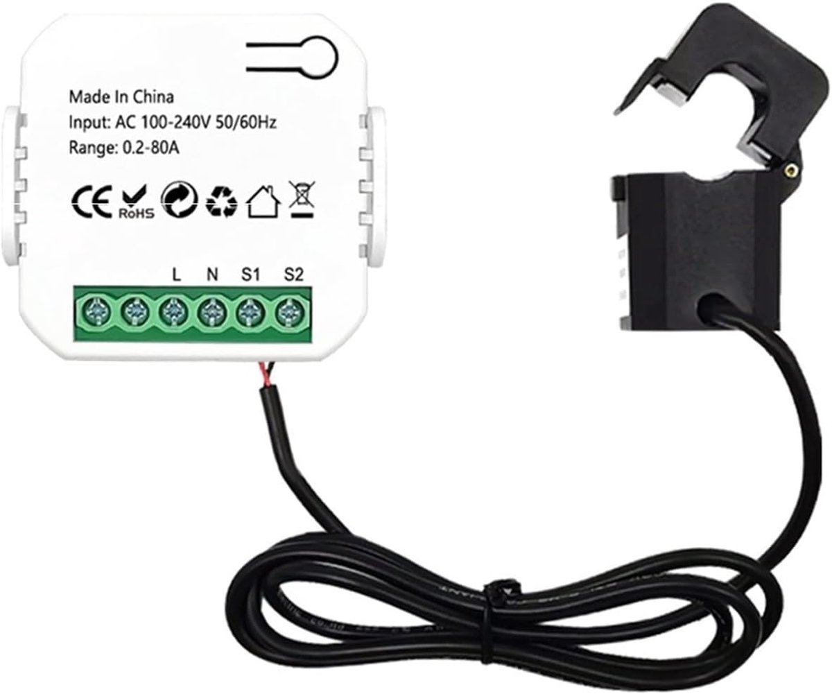 Energieverbruiksmeter - Stroommonitor - Energie Besparen - Wifi Connectiviteit - 80A Klem