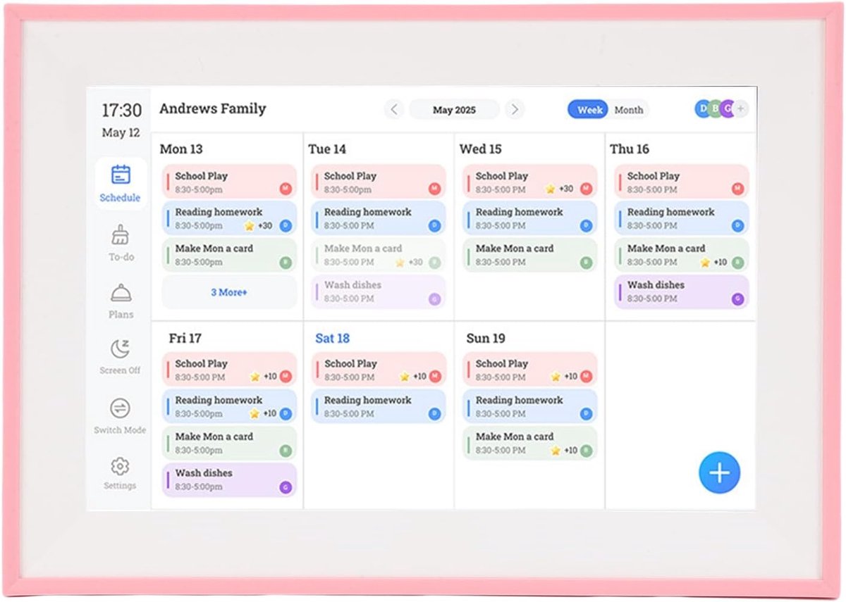 Digitale Agenda - Slimme Kalender - Gezinsplanning - WiFi Synchronisatie - 10.1 Inch Scherm