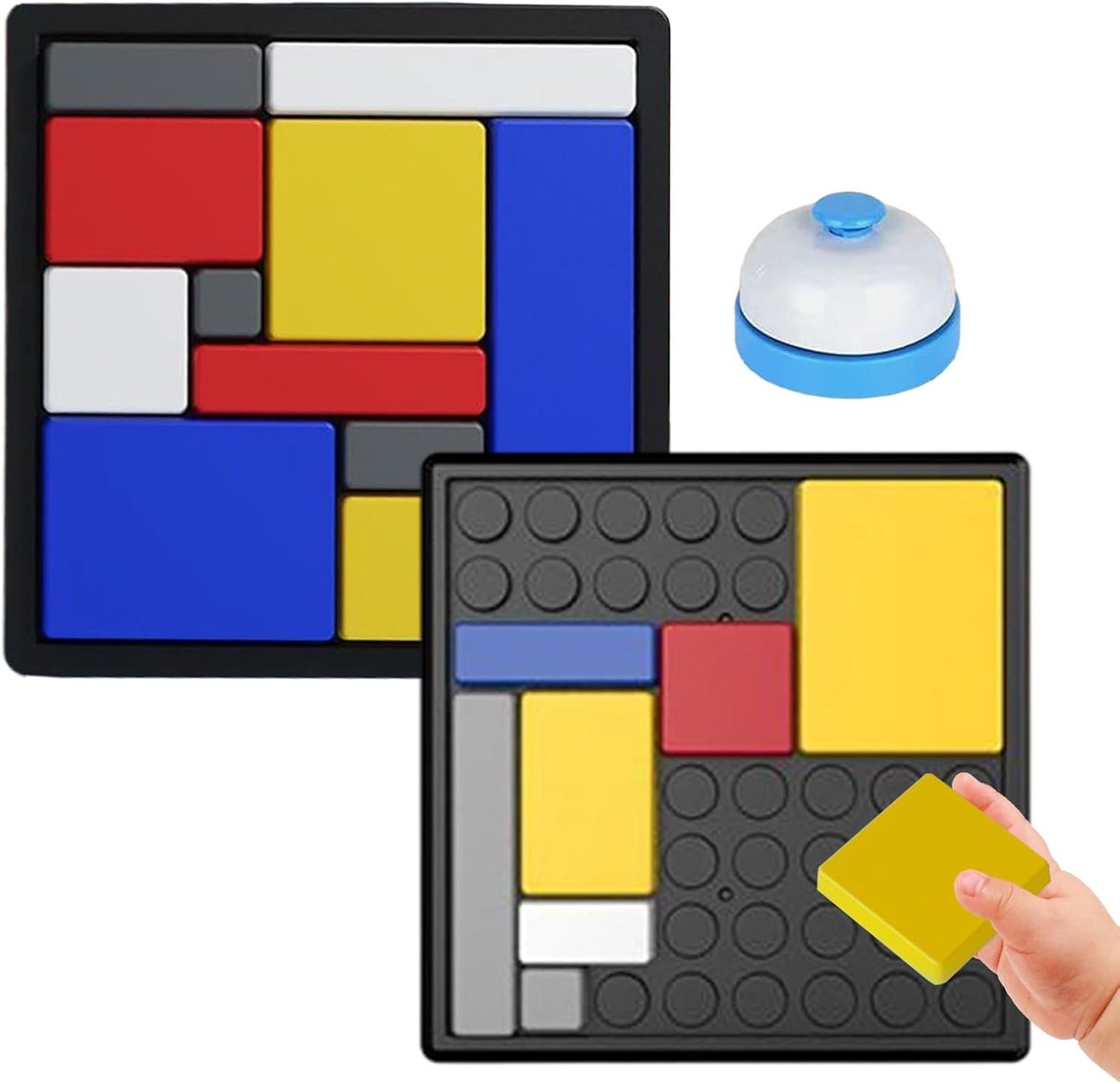 Logische Puzzel Blokken - Hersenkraker Speelgoed - Intelligentie Ontwikkeling - Draagbaar Geval Inbegrepen - 13.5 x 13.5 cm - Veelkleurig