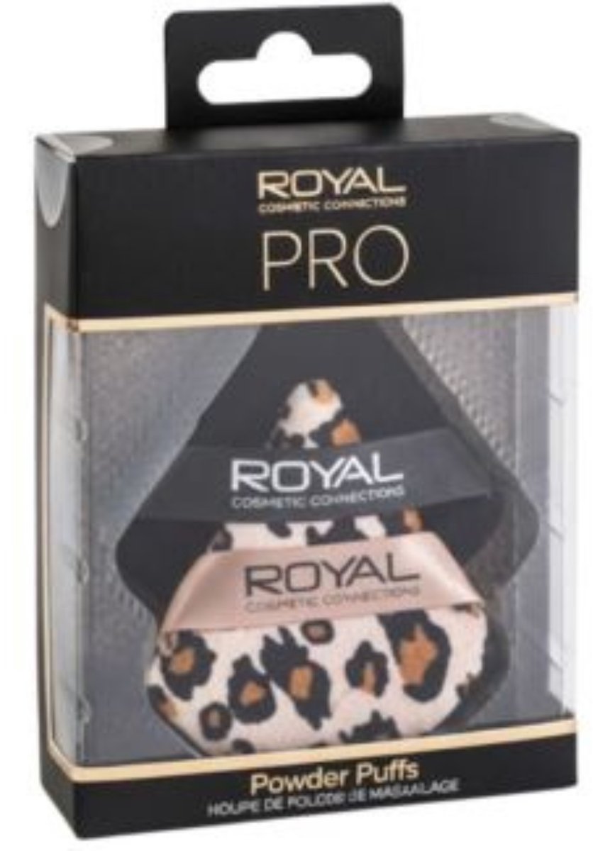 Royal Cosmetics | Pro Powder Puffs Set van 2 - Black & Leopard