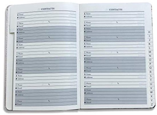 Adresboek A5 met Linnen Cover en Vlinders - A-Z Indeling van Paperclip — afbeelding 4