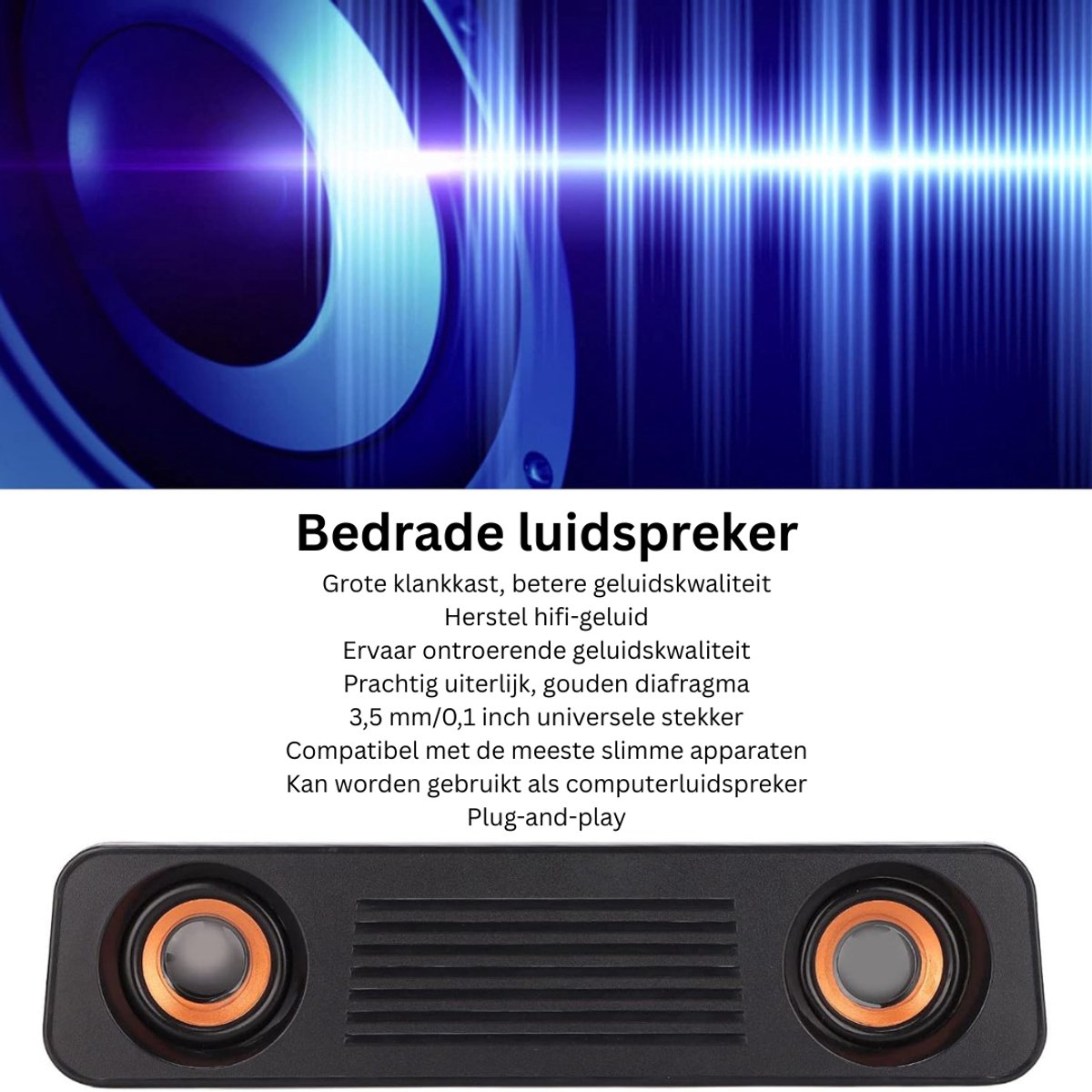 Mini Soundbar Bluetooth PC Speakers - afbeelding 3