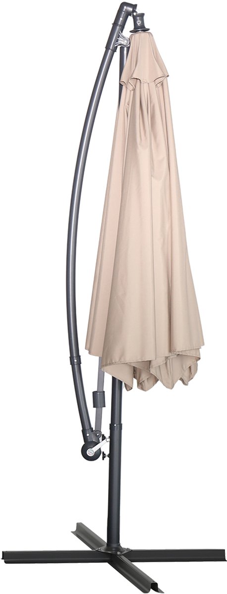 Athene parasol - Ø300 cm - carbon black - taupe – foto 2