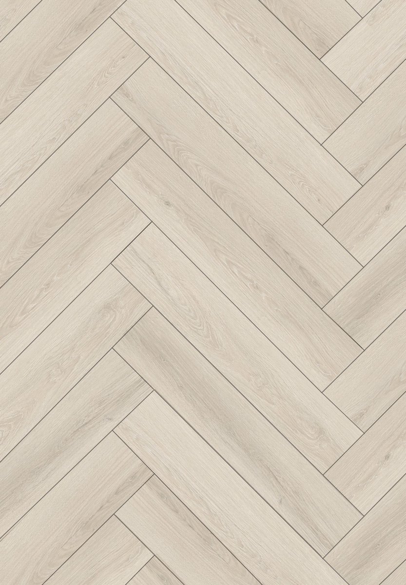 Mexen Pembroke Pines vinylpanelen visgraat 635 x 127 mm SPC 6,5 mm, onderlaag 1,5 mm, 4 V-groef, Eik - F1179-0635-127-505-4V1-01