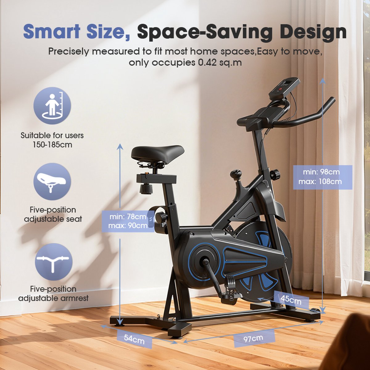 Formill QK116C Hometrainer - Fitness Fiets - Led Display - afbeelding 2