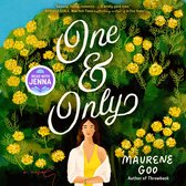 Boekcover van 'One & Only'. Een vrouw met een gele top en witte jas staat voor een boom vol gele bloesems. De titel is in sierlijke letters geschreven.