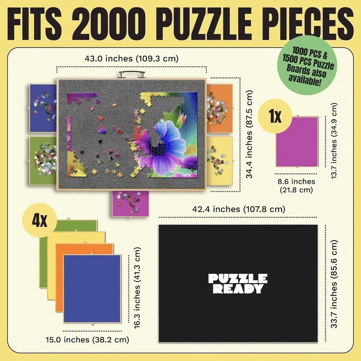 Puzzle Ready Puzzelbord - 2000 stukjes — cadeau in Spellen & Speelgoed - foto 5