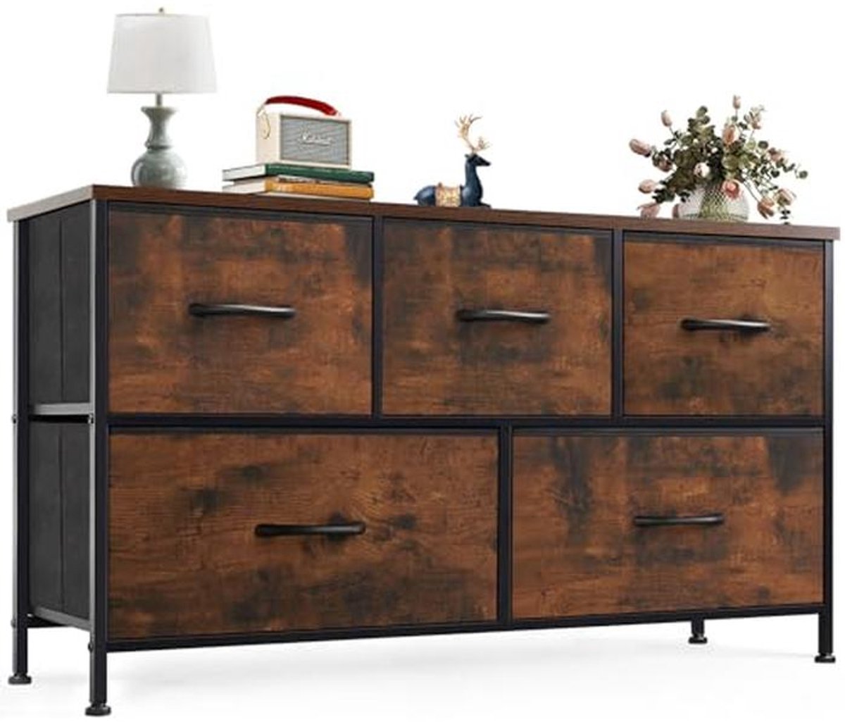 Brede Lade Commode voor Slaapkamer en Woonkamer - Organizer met 5 Laden