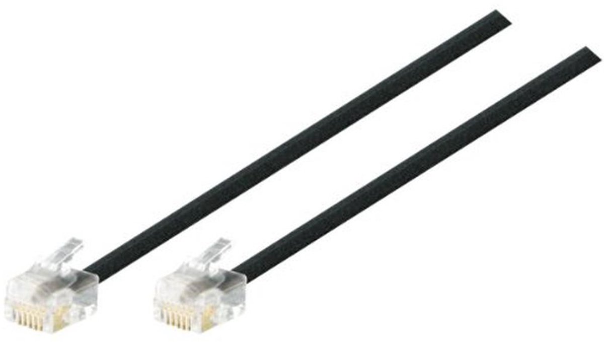 Modulaire telefoonkabel 6m met 2 RJ11-stekkers voor telefoons en faxapparaten