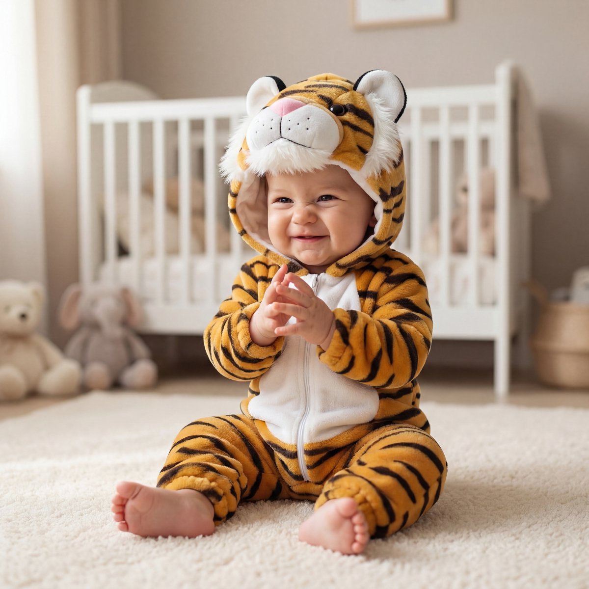 JAXY Baby Onesie - Carnavalskleding Kinderen - Verkleedkleren Jongen en Meisje - Verkleedkleding Kind - Romper - EU 74/80 (label 90) - Tijger — afbeelding 4