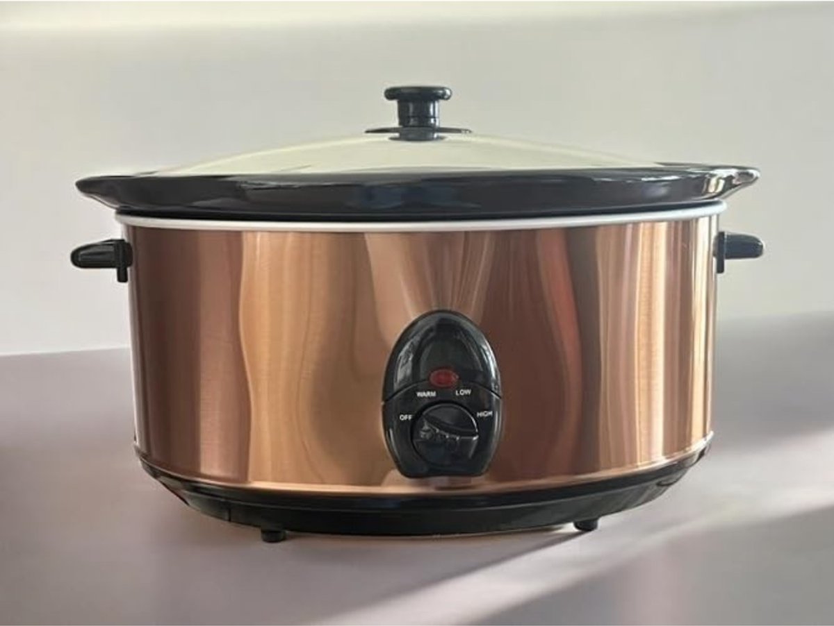 Aura® Slowcooker met Timer - Crockpot - Stoompan - Inclusief Warmhoudfunctie - 6 Liter - Roestvrij staal - 40cm x 32cm x 24cm – foto 2