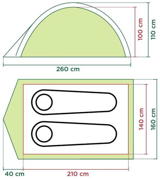 Coleman Darwin 2 Koepeltent - tent 2 persoons - 3000 mm waterkolom - snel opzetten - Grijs