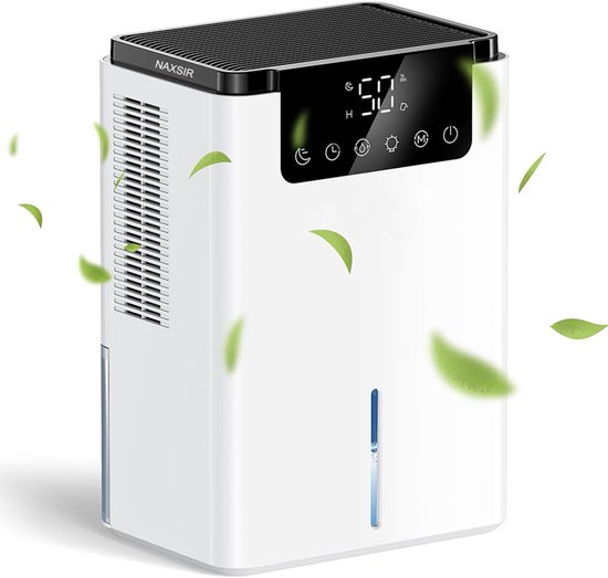 NAXSIR - Luchtontvochtiger, 1,5 L, 10-30 m², 50-60 Hz, maximale ontvochtigingscapaciteit 650 ml/24 uur