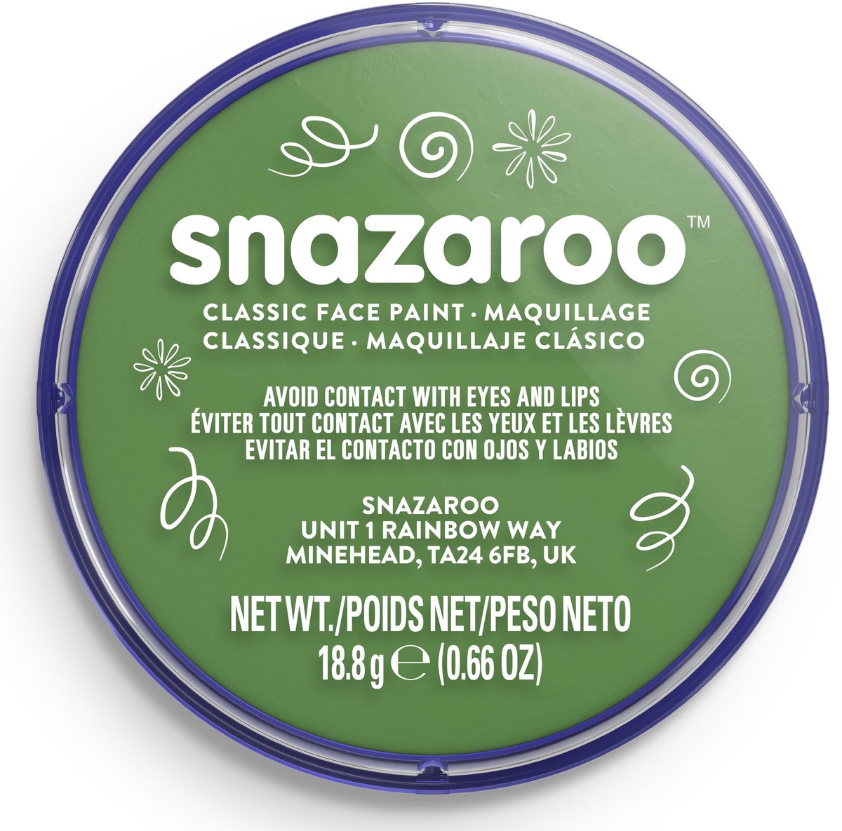 Snazaroo 1118477 - Grass Green - 18ml Aqua Schmink & Kinderschmink voor Kinderen en Volwassenen