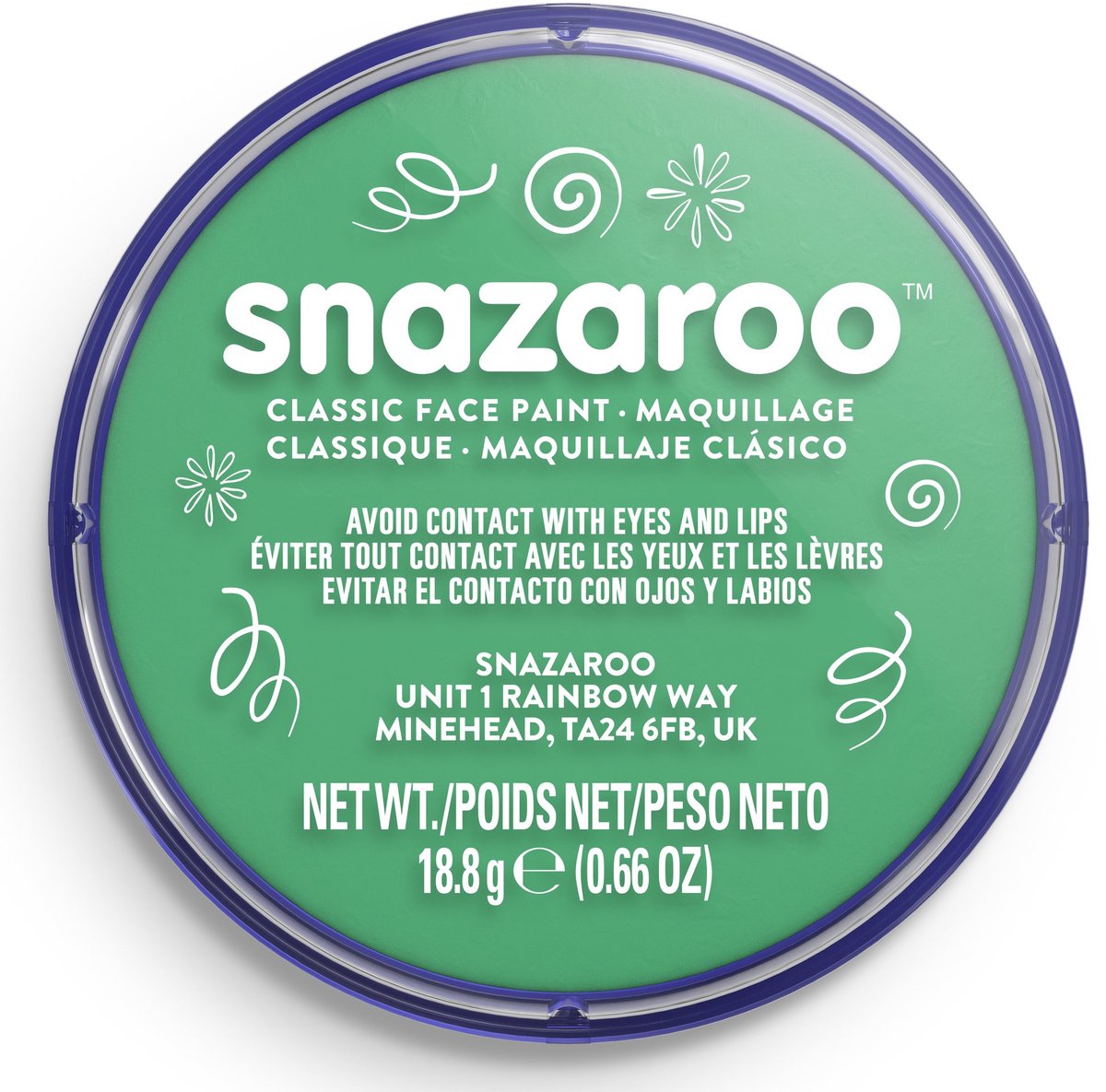 Snazaroo 1118444 - Bright Green - 18ml Aqua Schmink & Kinderschmink voor Kinderen en Volwassenen