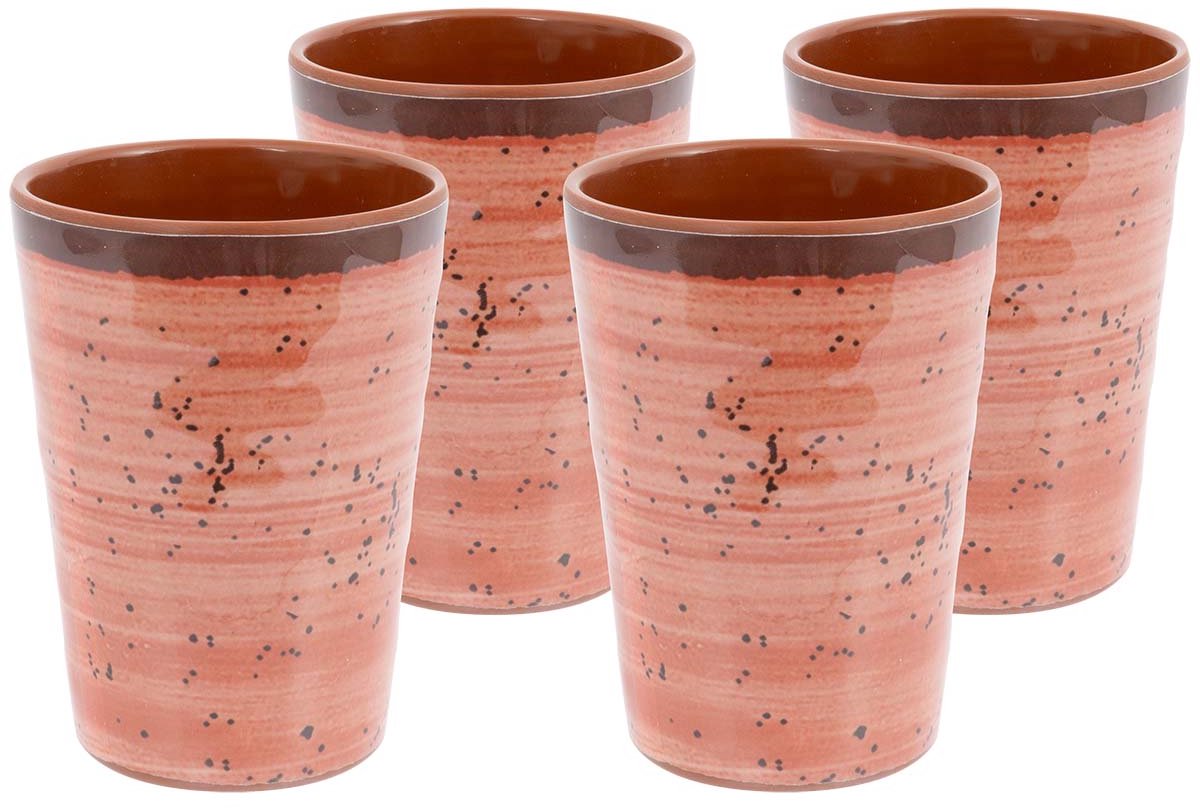 Bo-Camp Beker - Halo - 4 Stuks - Melamine - clay